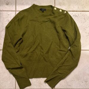 JCrew Olive Green Button-Shoulder Sweater size large